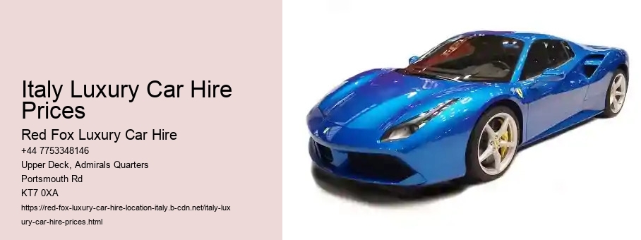 Italy Luxury Car Hire Prices